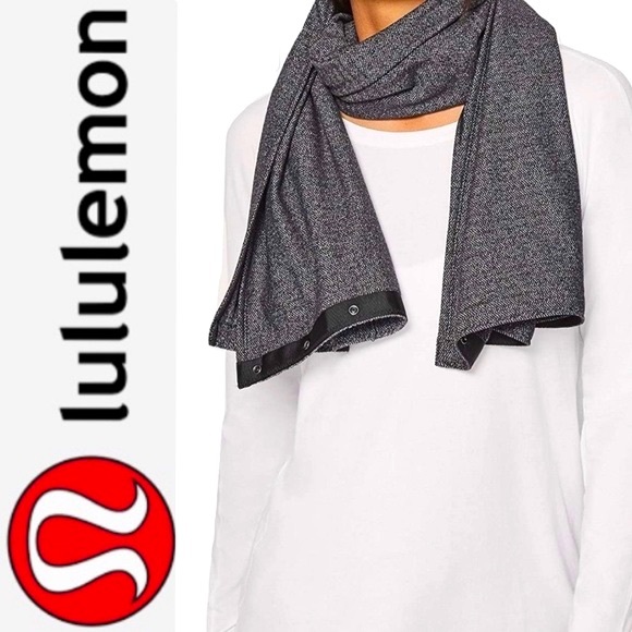 LULULEMON Rulu Scarf - Dark Heather Grey Snap Vinyasa Scarf - One Size EUC - Picture 16 of 16